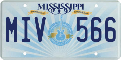 MS license plate MIV566