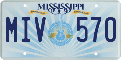 MS license plate MIV570