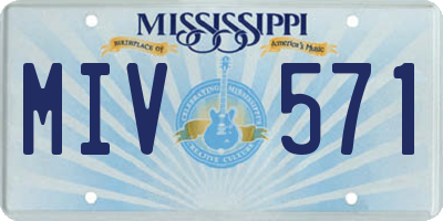 MS license plate MIV571
