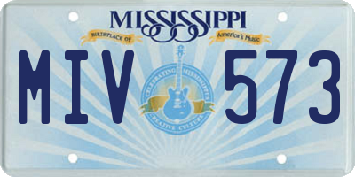 MS license plate MIV573