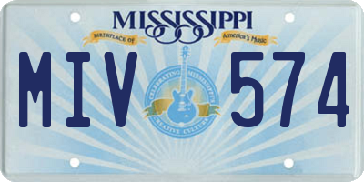 MS license plate MIV574