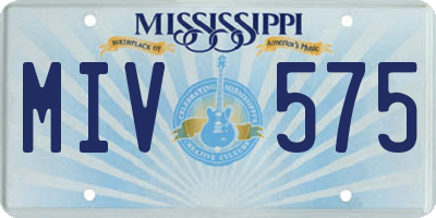 MS license plate MIV575