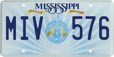 MS license plate MIV576