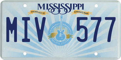 MS license plate MIV577