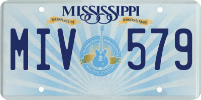 MS license plate MIV579
