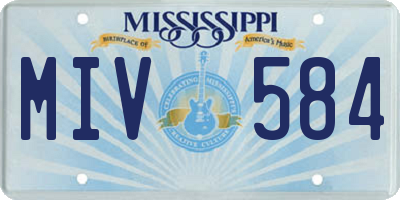 MS license plate MIV584