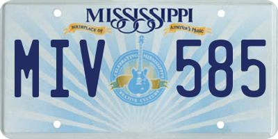 MS license plate MIV585