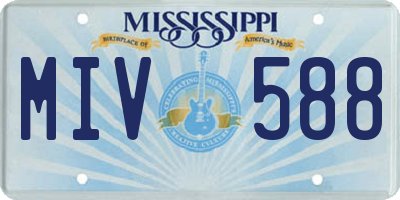 MS license plate MIV588