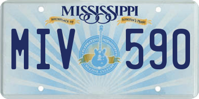 MS license plate MIV590