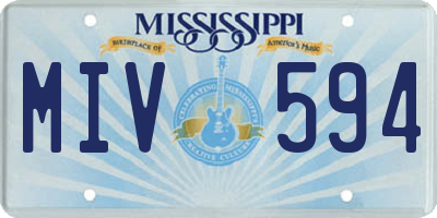 MS license plate MIV594