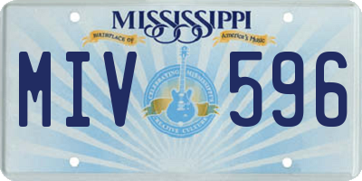 MS license plate MIV596