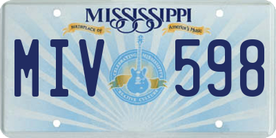 MS license plate MIV598