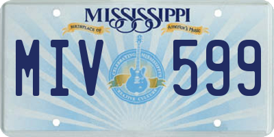MS license plate MIV599