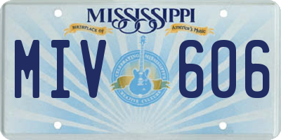 MS license plate MIV606