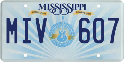 MS license plate MIV607