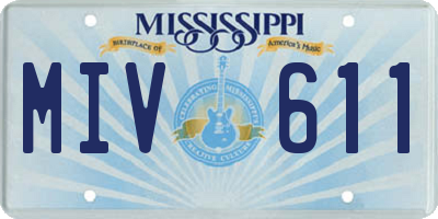 MS license plate MIV611