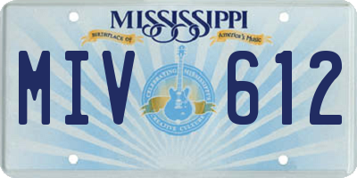 MS license plate MIV612