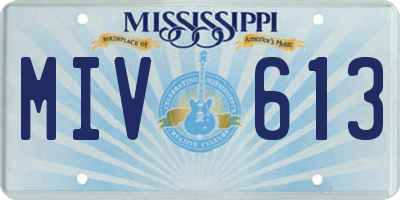 MS license plate MIV613