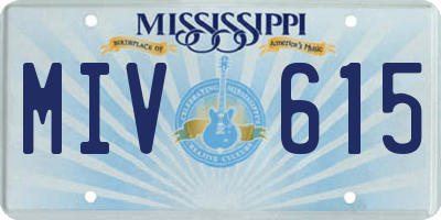 MS license plate MIV615