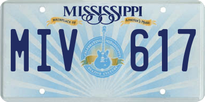 MS license plate MIV617