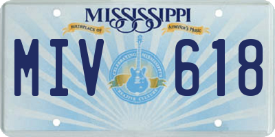 MS license plate MIV618