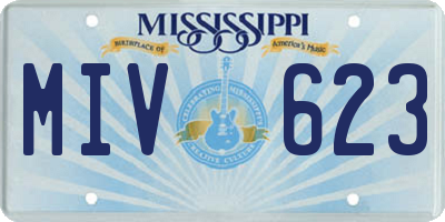 MS license plate MIV623