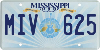 MS license plate MIV625