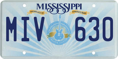 MS license plate MIV630