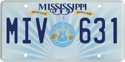 MS license plate MIV631