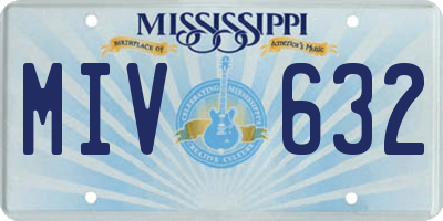 MS license plate MIV632