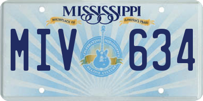 MS license plate MIV634