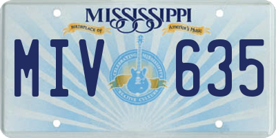 MS license plate MIV635