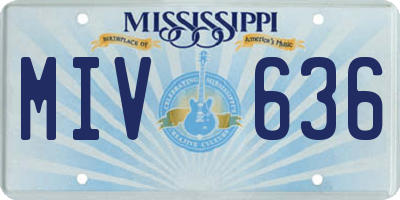 MS license plate MIV636