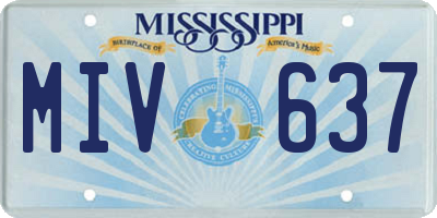 MS license plate MIV637