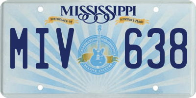 MS license plate MIV638