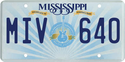 MS license plate MIV640