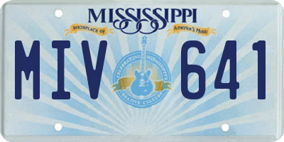 MS license plate MIV641