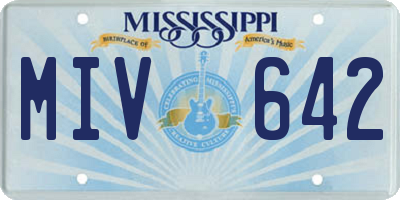 MS license plate MIV642