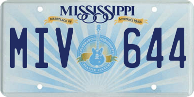 MS license plate MIV644