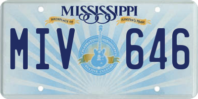 MS license plate MIV646