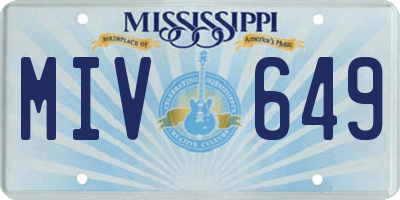 MS license plate MIV649
