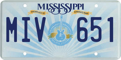 MS license plate MIV651