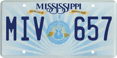 MS license plate MIV657