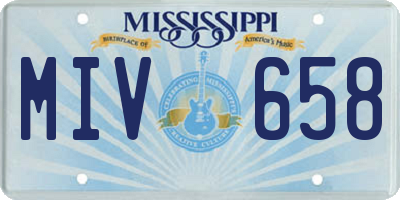 MS license plate MIV658