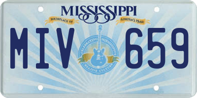 MS license plate MIV659