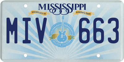 MS license plate MIV663