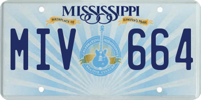 MS license plate MIV664