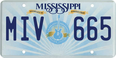 MS license plate MIV665