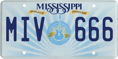 MS license plate MIV666