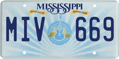 MS license plate MIV669